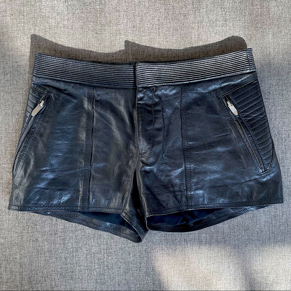 Theyskens’ Theory Leather Moto Shorts